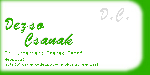 dezso csanak business card